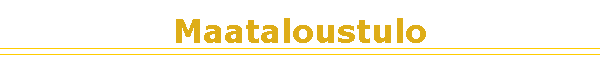 Maataloustulo